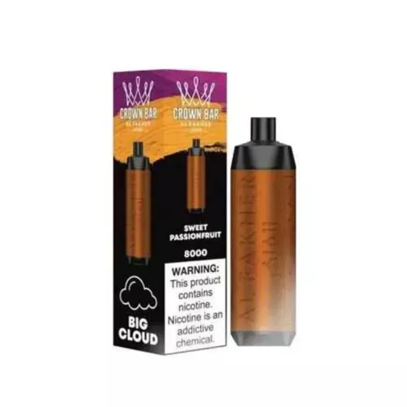 Crown Bar Al Fakher 8000 Puffs 50mg Disposable Vape in Dubai, UAE- Sweet Passion fruit