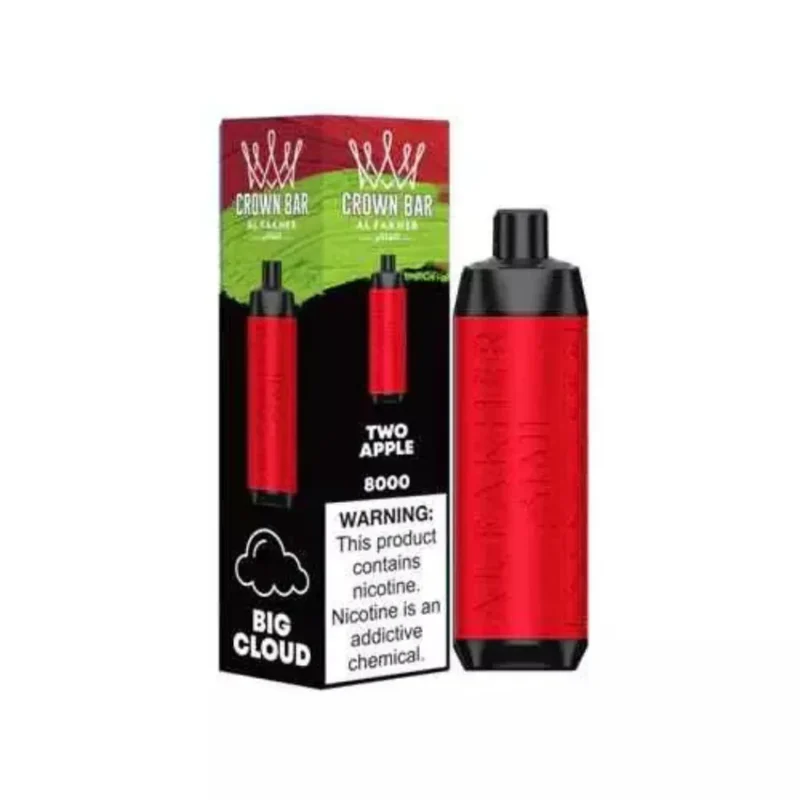 Crown Bar Al Fakher 8000 Puffs 50mg Disposable Vape in Dubai, UAE - Two Apple