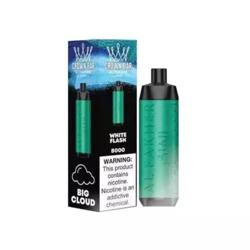 Crown Bar Al Fakher 8000 Puffs 50mg Disposable Vape in Dubai, UAE - White Flash
