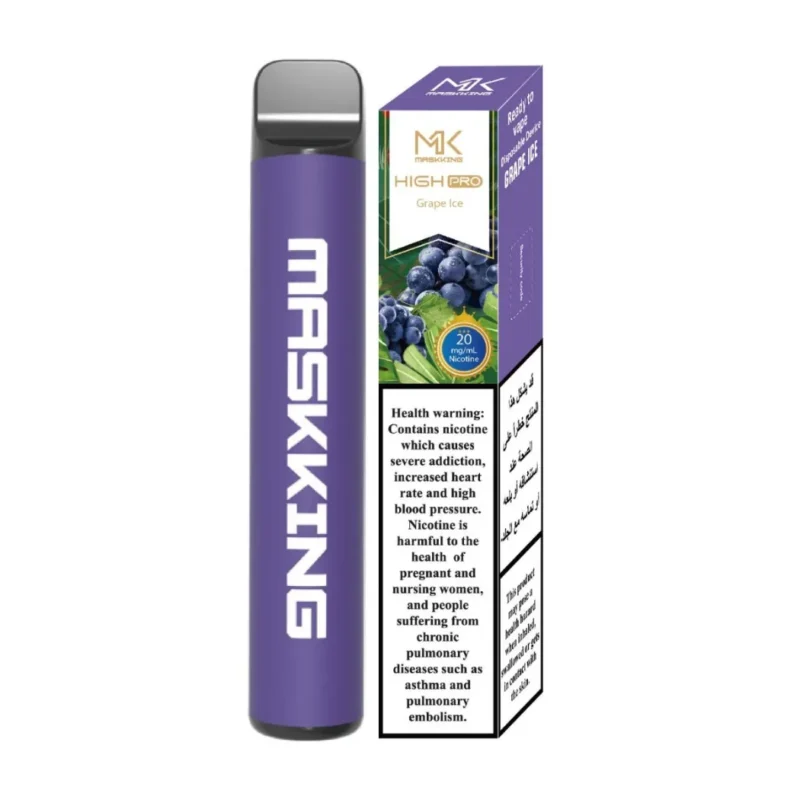 Maskking High PRO 1000 Puffs Disposable Vape 50mg in Dubai, UAE- Grape Ice