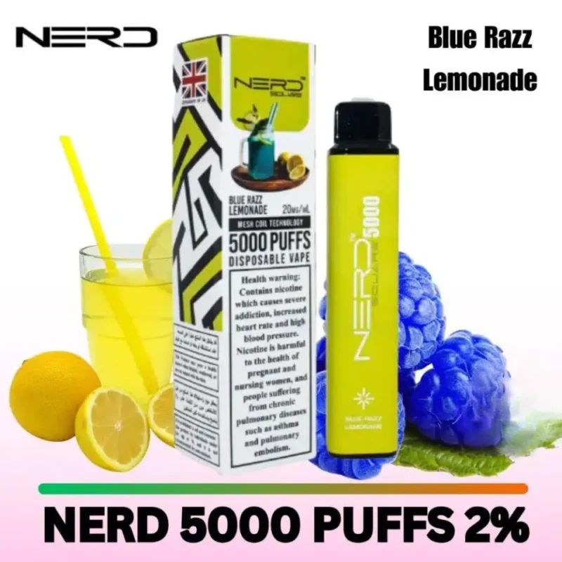 Nerd Square 5000 Puffs Disposable Vape 20mg in Dubai, UAE - Blue Razz Lemonade