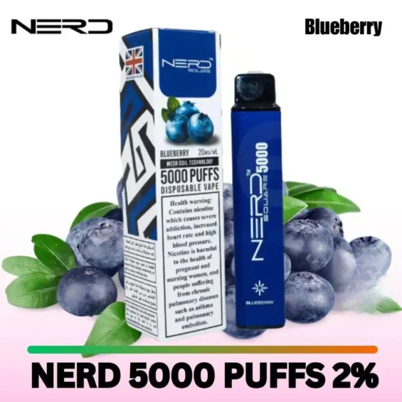 Nerd Square 5000 Puffs Disposable Vape 20mg in Dubai, UAE - Blueberry