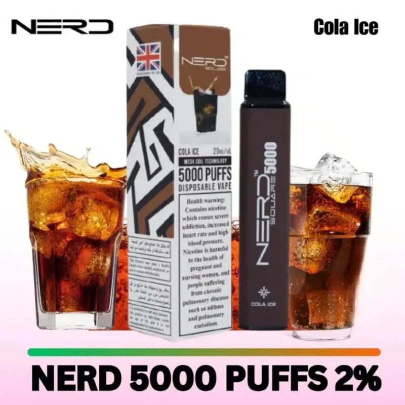 Nerd Square 5000 Puffs Disposable Vape 20mg in Dubai, UAE - Cola Ice