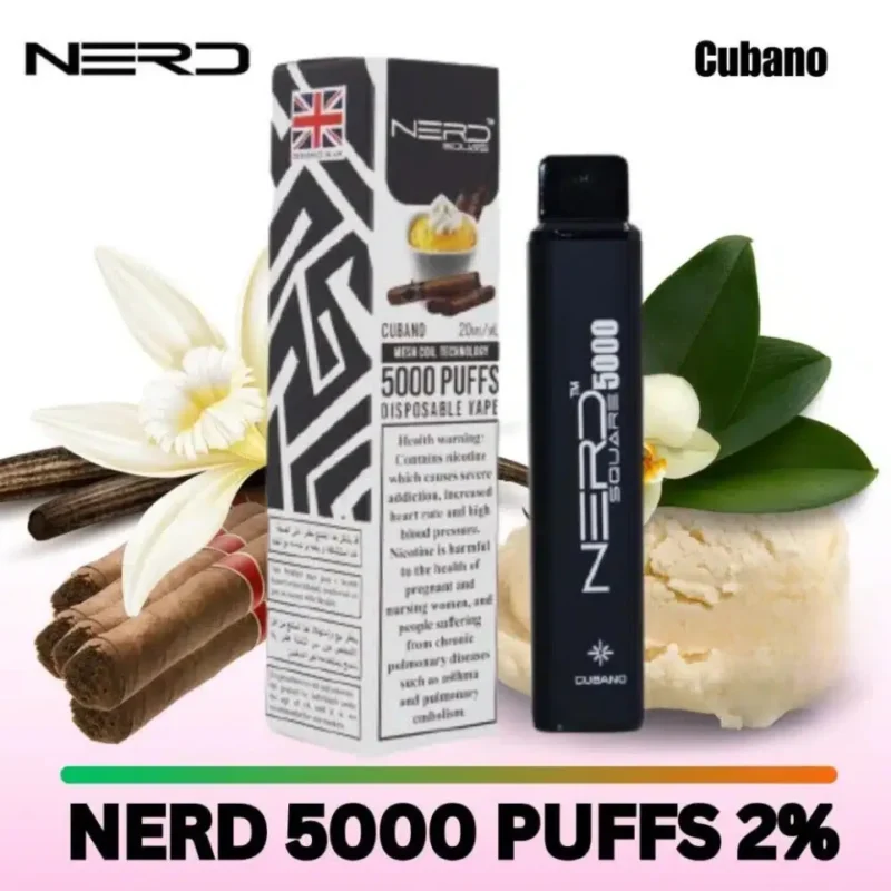 Nerd Square 5000 Puffs Disposable Vape 20mg in Dubai, UAE - Cubano