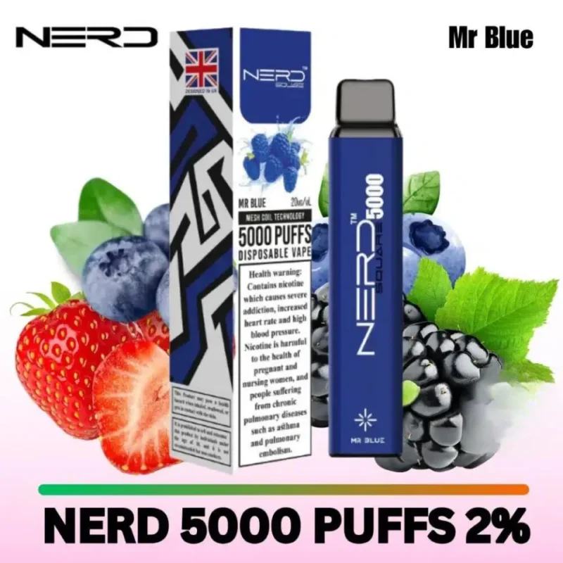 Nerd Square 5000 Puffs Disposable Vape 20mg in Dubai, UAE - Mr. Blue