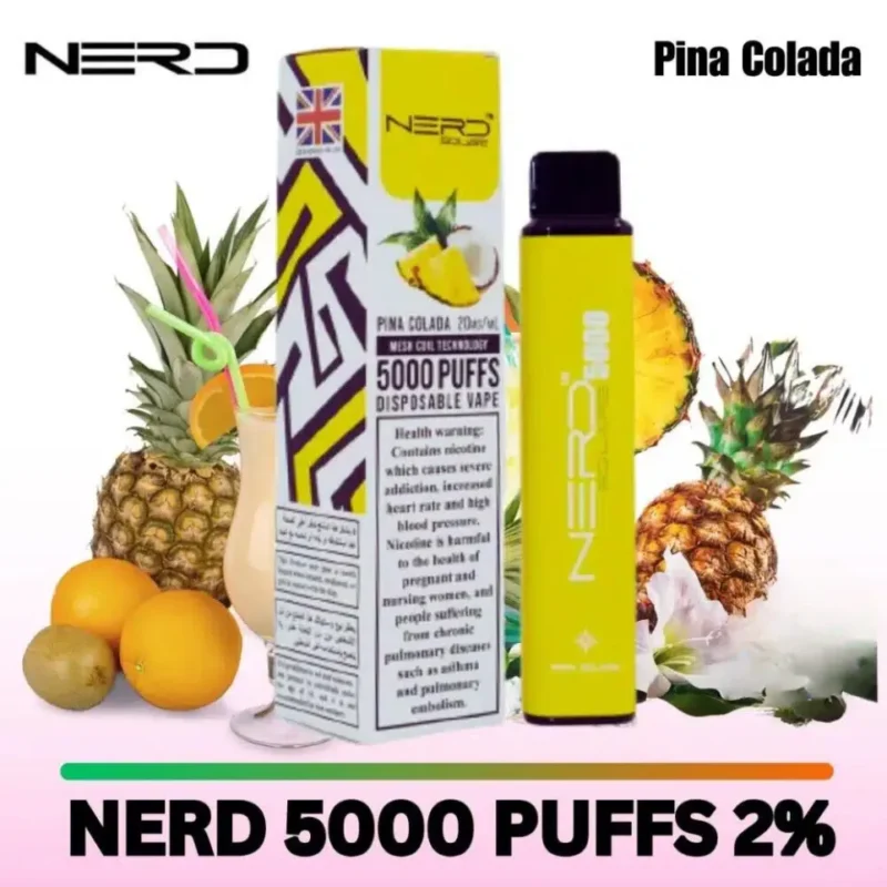 Nerd Square 5000 Puffs Disposable Vape 20mg in Dubai, UAE - Pina Colada