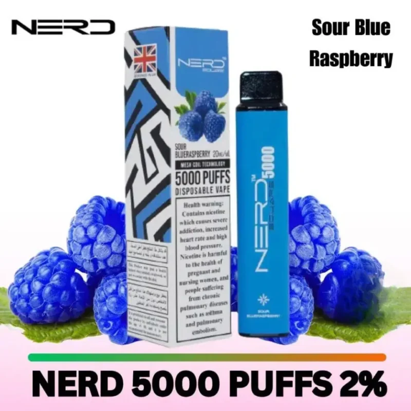 Nerd Square 5000 Puffs Disposable Vape 20mg in Dubai, UAE - Sour Blue Raspberry