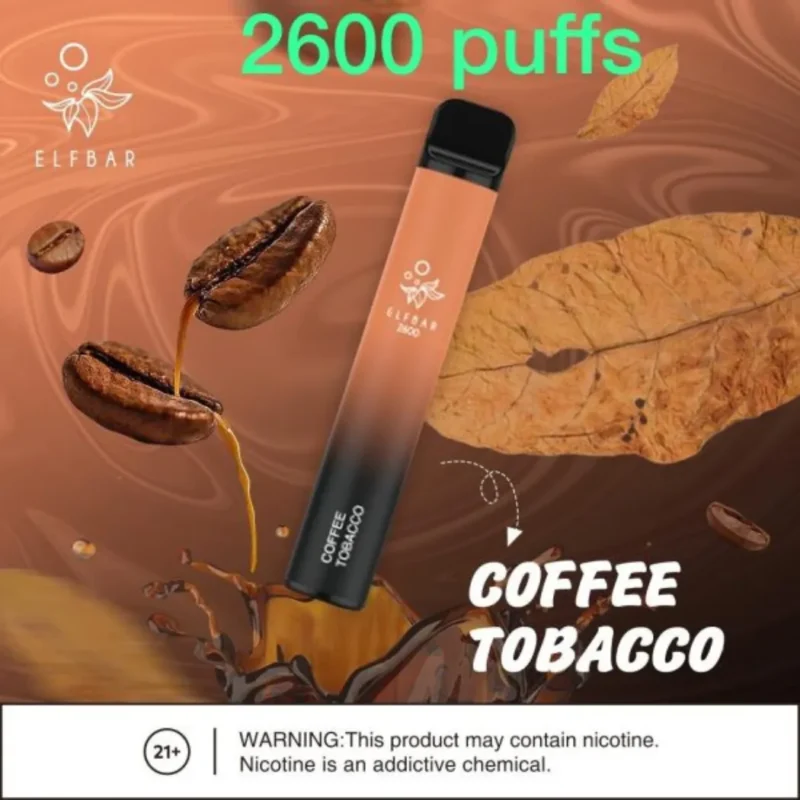Coffee Tobacco - Elf Bar 2600 Puffs 20mg Disposable Vape in Dubai, UAE