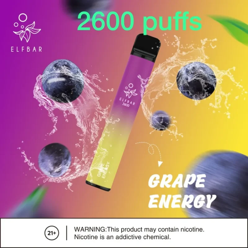 Grape Energy - Elf Bar 2600 Puffs 20mg Disposable Vape in Dubai, UAE
