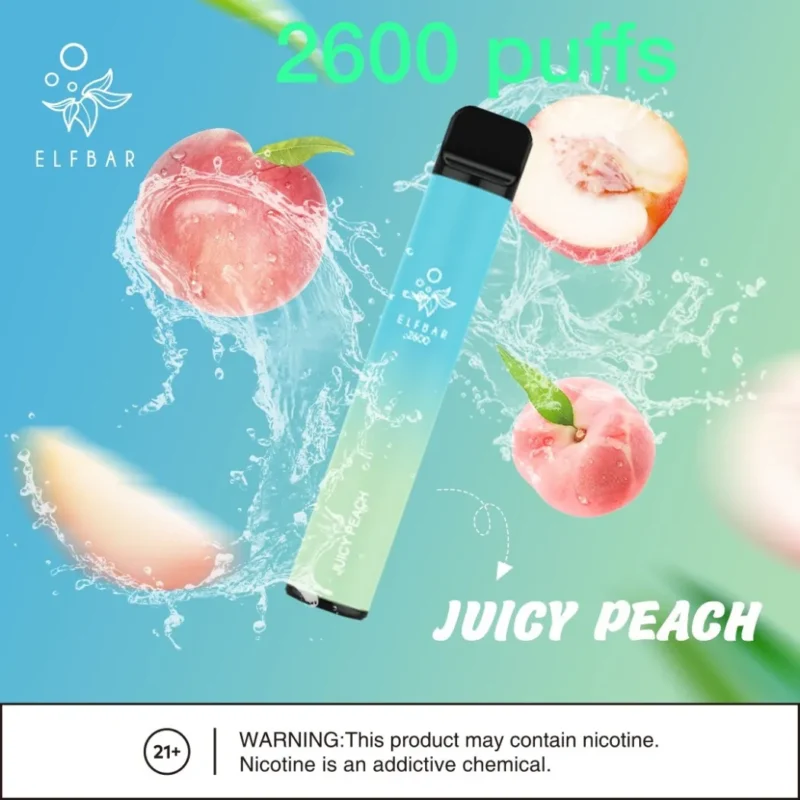 Juicy Peach - Elf Bar 2600 Puffs 20mg Disposable Vape in Dubai, UAE