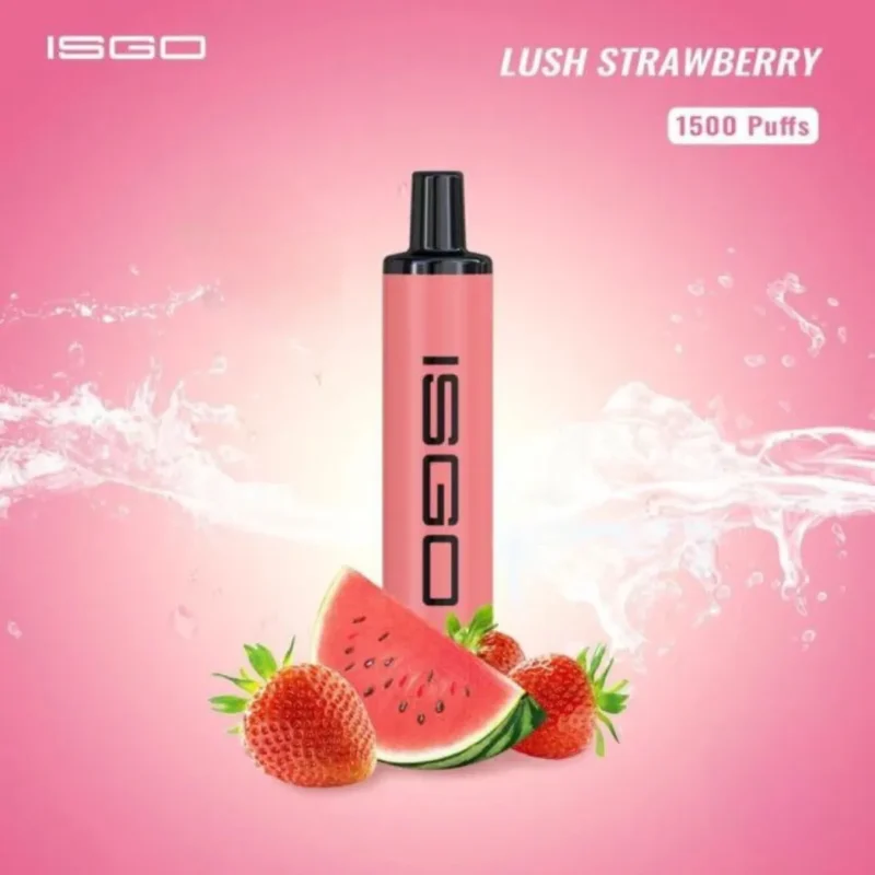 Lush Strawberry - ISGO Paris 1500 Puffs Disposable Vape in Dubai, UAE