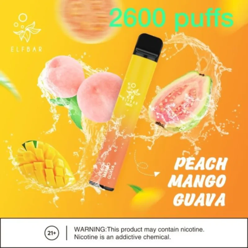 Peach Mango Guava - Elf Bar 2600 Puffs 20mg Disposable Vape in Dubai, UAE