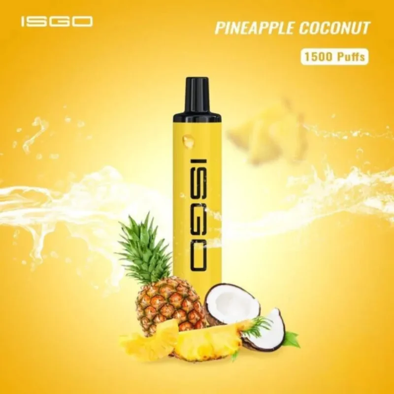 Pineapple Coconut - ISGO Paris 1500 Puffs Disposable Vape in Dubai, UAE