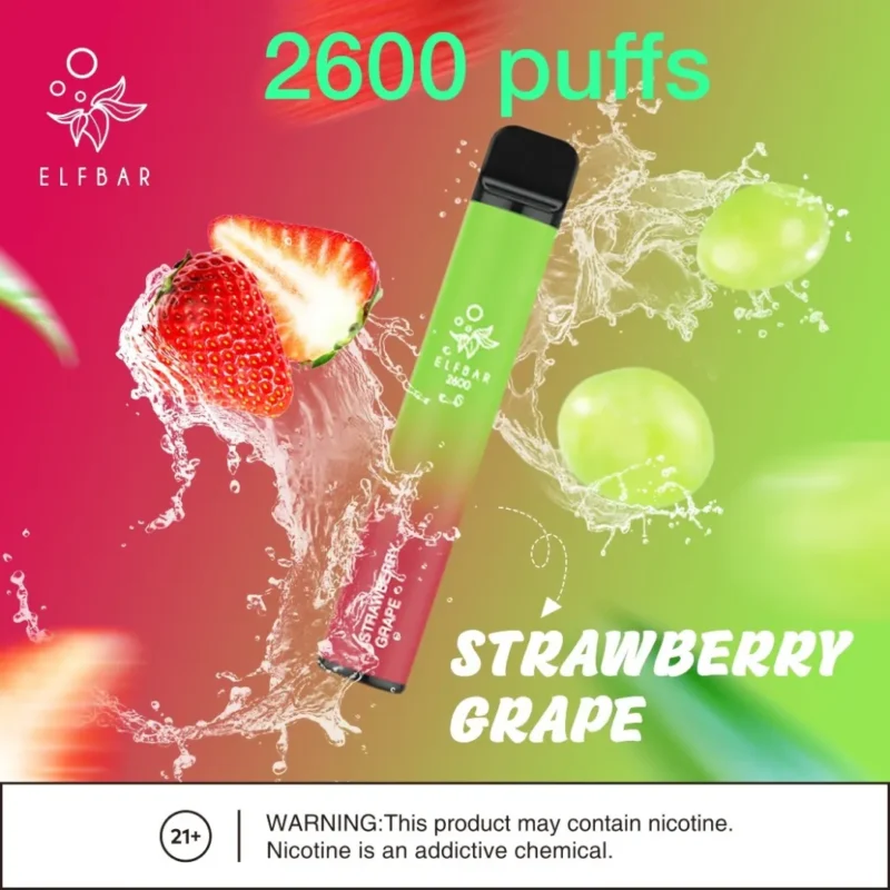 Strawberry Grape - Elf Bar 2600 Puffs 20mg Disposable Vape in Dubai, UAE