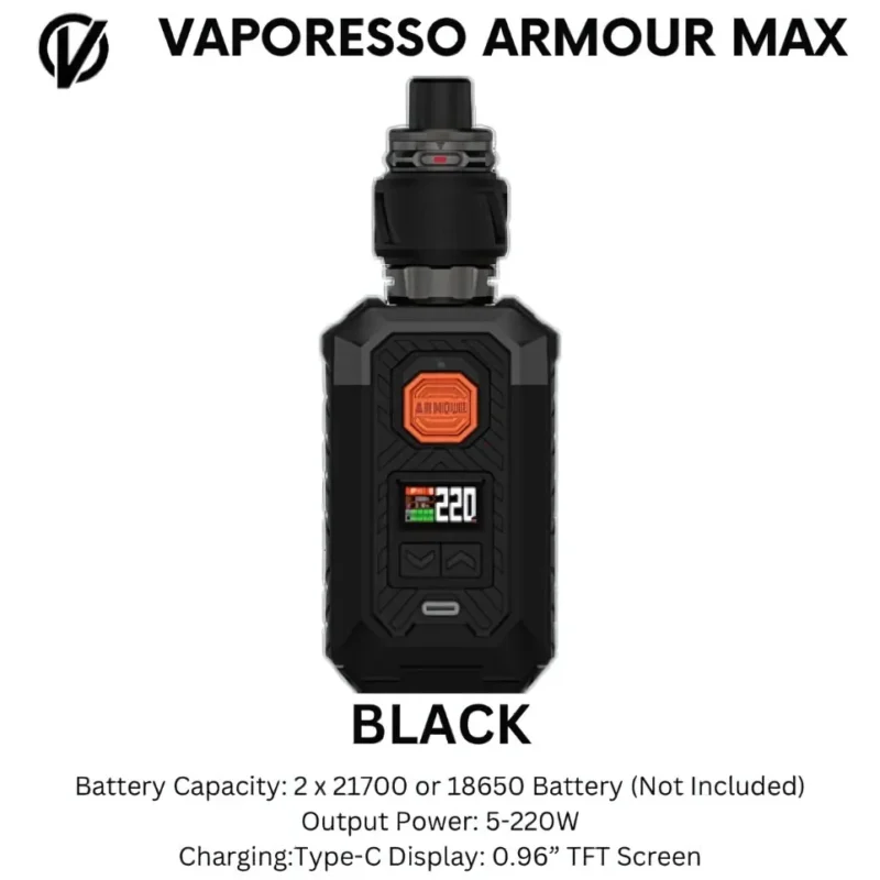 VAPORESSO Armour MAX Kit 220W Pod System Vape Kit in Dubai, UAE- Black