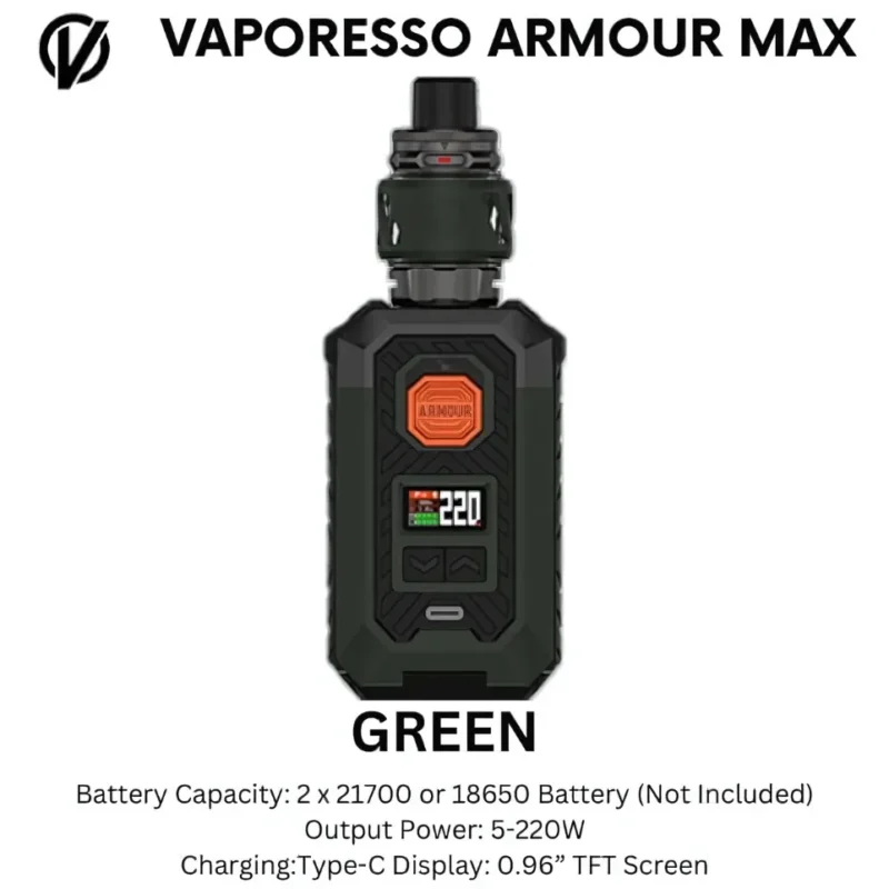 VAPORESSO Armour MAX Kit 220W Pod System Vape Kit in Dubai, UAE- Green