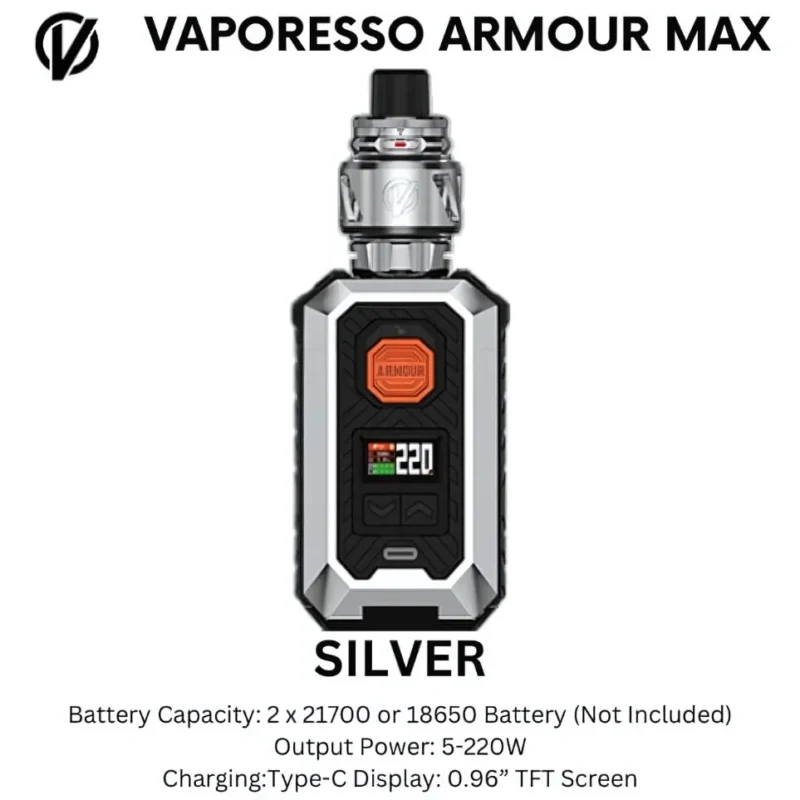 VAPORESSO Armour MAX Kit 220W Pod System Vape Kit in Dubai, UAE - Silver