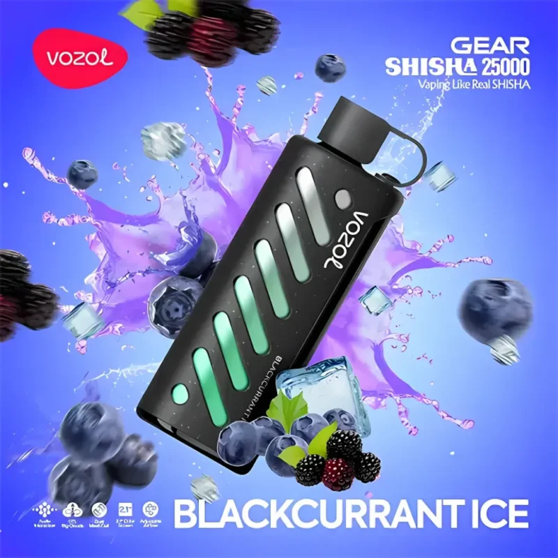 Blackcurrant Ice - VOZOL Gear Shisha 25000 Puffs Dual Mode Disposable Vape 5mg in Dubai, UAE