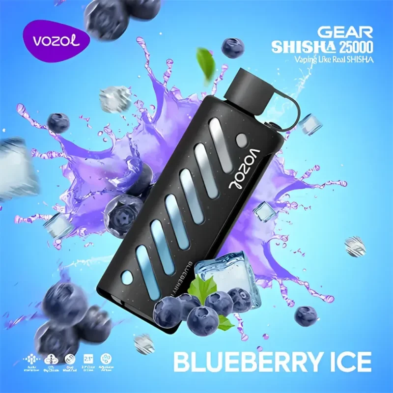 Blueberry Ice - VOZOL Gear Shisha 25000 Puffs Dual Mode Disposable Vape 5mg in Dubai, UAE