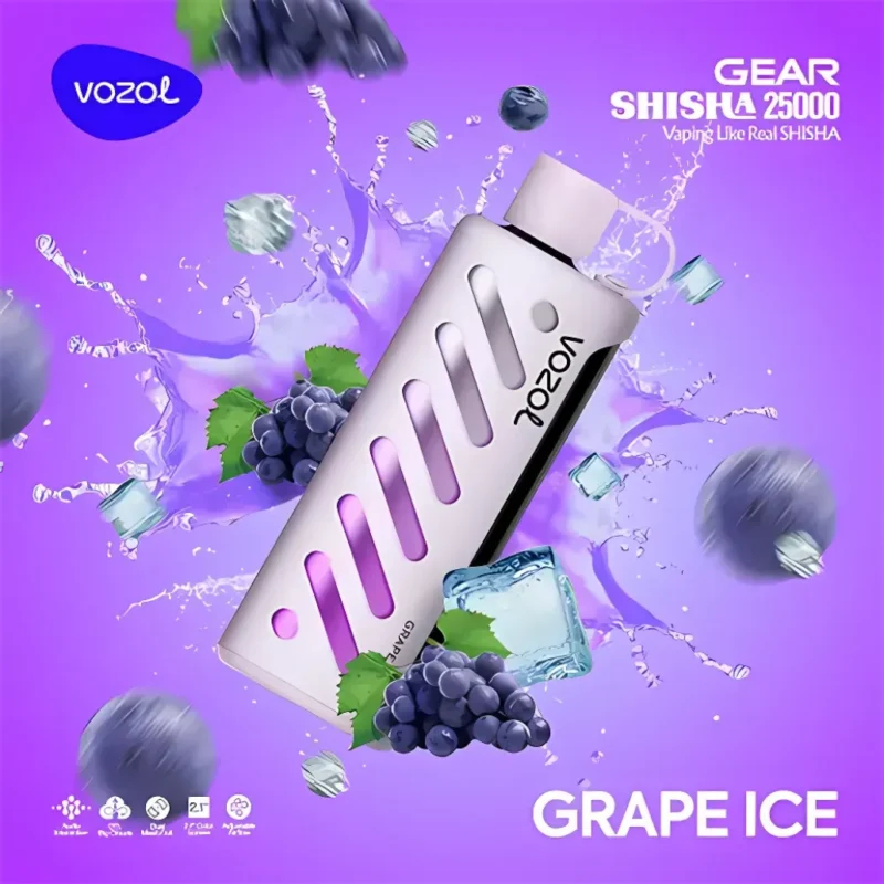 Grape Ice - VOZOL Gear Shisha 25000 Puffs Dual Mode Disposable Vape 5mg in Dubai, UAE