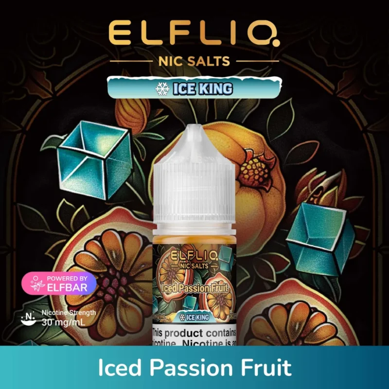 Iced Passion Fruit - Elfliq Salt Nicotine 30ml Ice King by Elfbar in Dubai, UAE