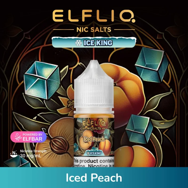 Iced Peach - Elfliq Salt Nicotine 30ml Ice King by Elfbar in Dubai, UAE