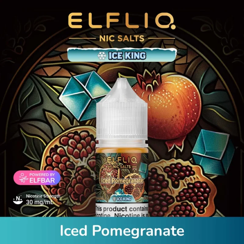 Iced Pomegranate - Elfliq Salt Nicotine 30ml Ice King by Elfbar in Dubai, UAE