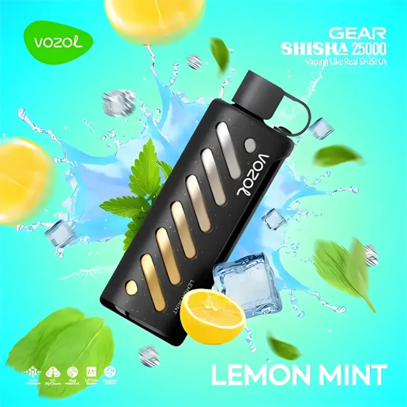 Lemon Mint - VOZOL Gear Shisha 25000 Puffs Dual Mode Disposable Vape 5mg in Dubai, UAE