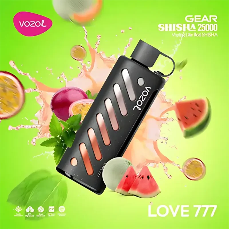 Love 777 - VOZOL Gear Shisha 25000 Puffs Dual Mode Disposable Vape 5mg in Dubai, UAE