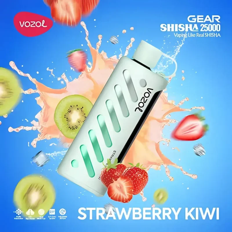 Strawberry Kiwi - VOZOL Gear Shisha 25000 Puffs Dual Mode Disposable Vape 5mg in Dubai, UAE